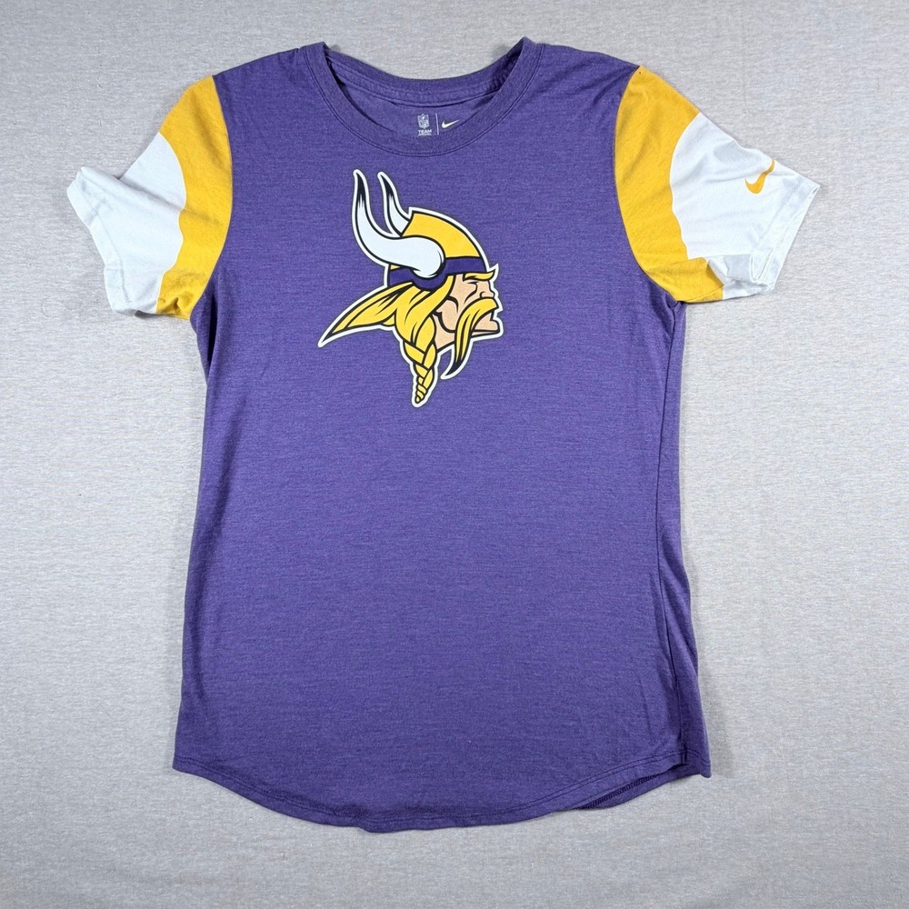 Nike Minnesota Vikings Women T-Shirt Small NFL Football Purple Large Graphic